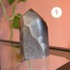 Agaat punt druze druzy geslepen Edelstenen Pure cacao spirituele edelstenen webshop