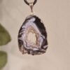 agaat geode kettinghanger druze kristallen Edelstenen Pure cacao webshop