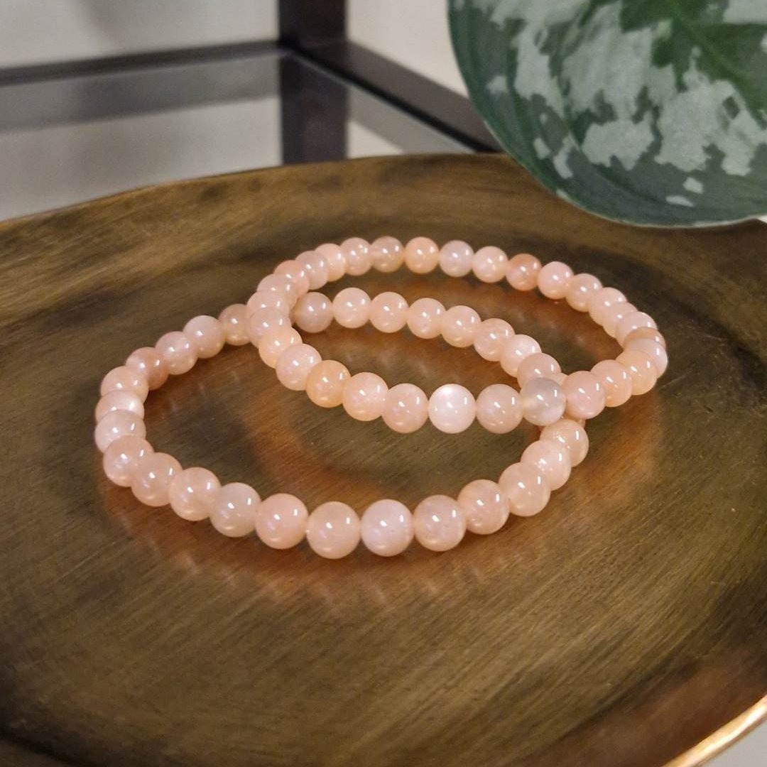 Roze maansteen armband edelsteenarmband webshop pure cacao vrouwenarmband
